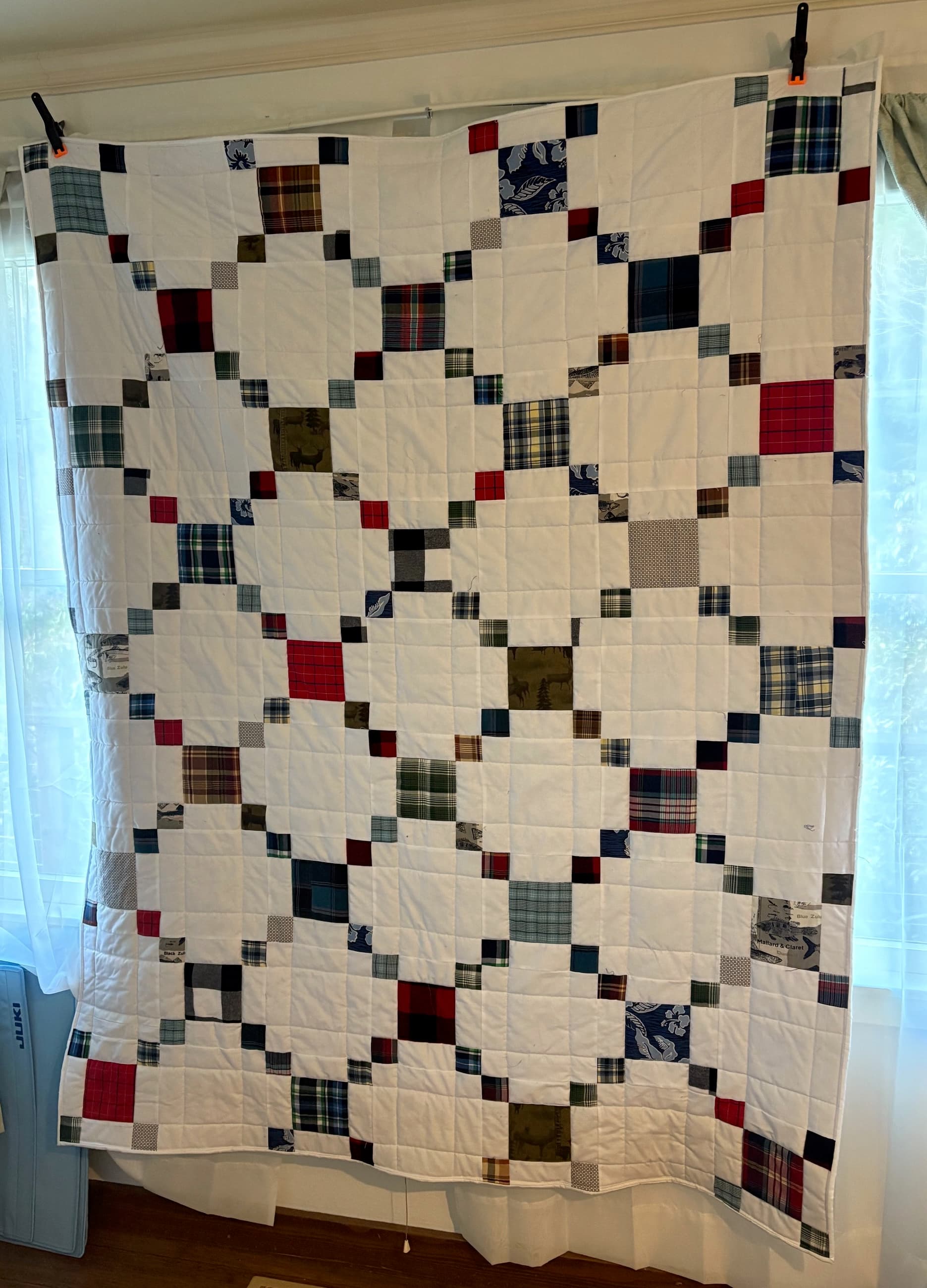 Irish Chain flannel quilt