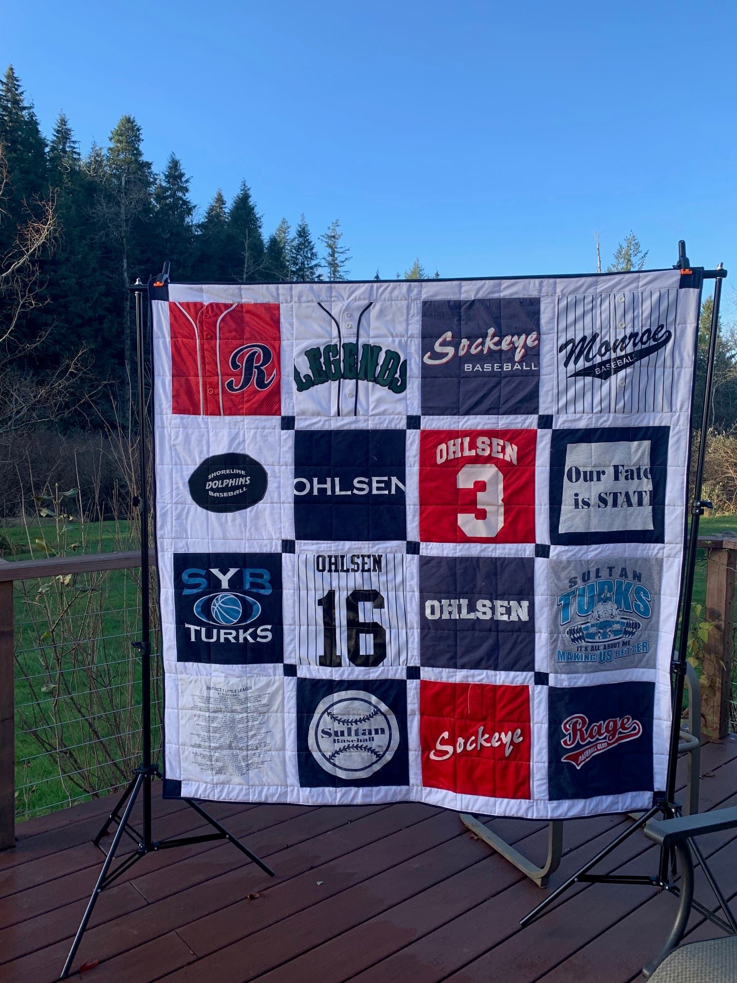 Baseball sports memory quilt